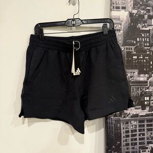 NWT Adidas Soft Lux Loose Shorts Womens Size Medium Black